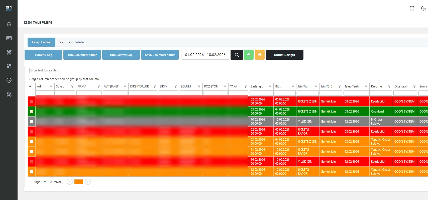 izin talepleri